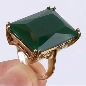 ⚜️Massive Vintage Genuine Green Chromo Diopside Emerald Color Ring Size 7